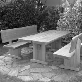 Gartentisch mit Bänken – Holzart in Douglasie, Oberfläche geölt