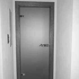 Zimmertüre – am. Kirschbaum natur lackiert, Glastüre Mod. SATINATO